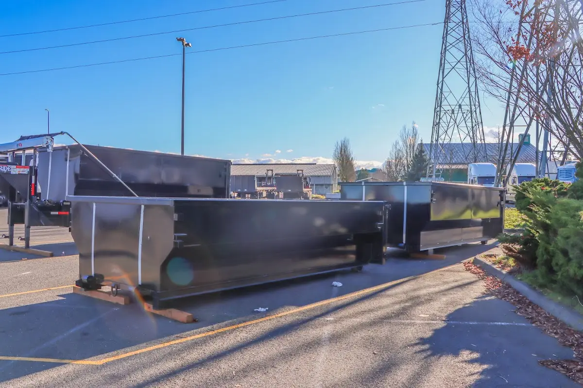 Roll-off dumpster ready for waste disposal at job site for Construction Dumpster Rental in Hoosick